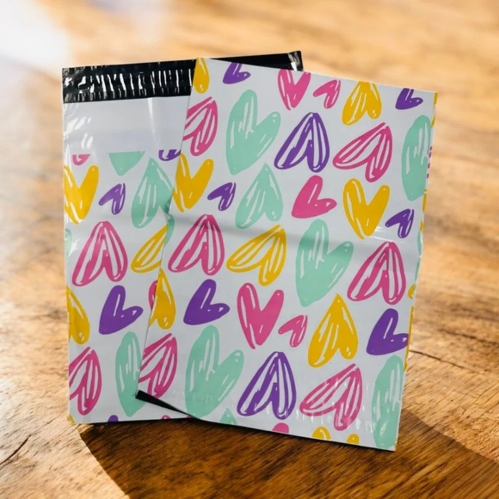 (10) 10x13 Hearts Poly Mailers
